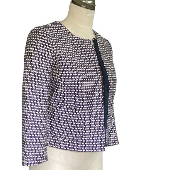 J. Crew Style 96539 Navy Tweed Jacket Sz 2 #164F - Picture 5 of 11